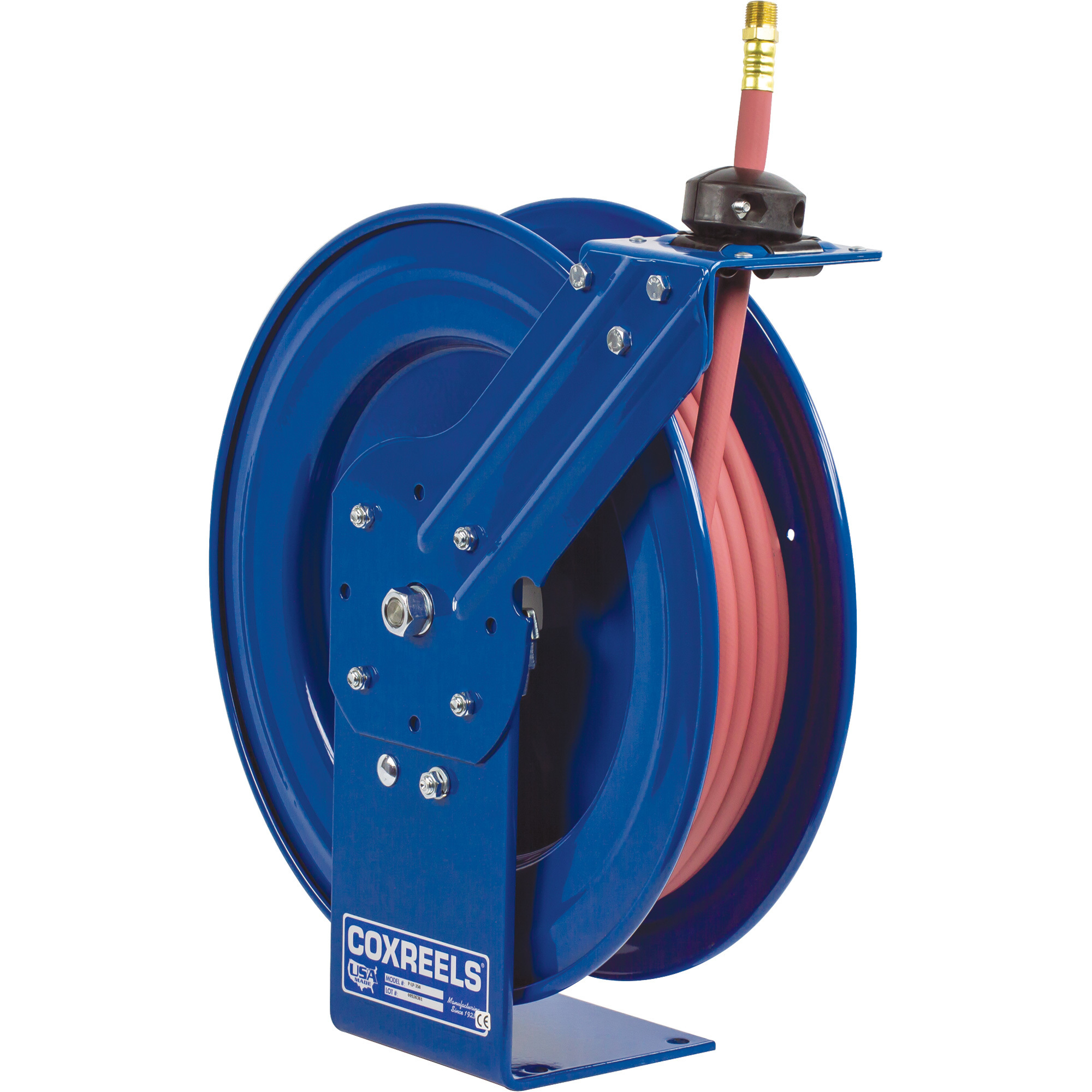 Coxreels Performance Series Compact Hose Reel, With 1/2in. x 50Ft. PVC Hose, Max. 300 PSI, Model# P-LP-450